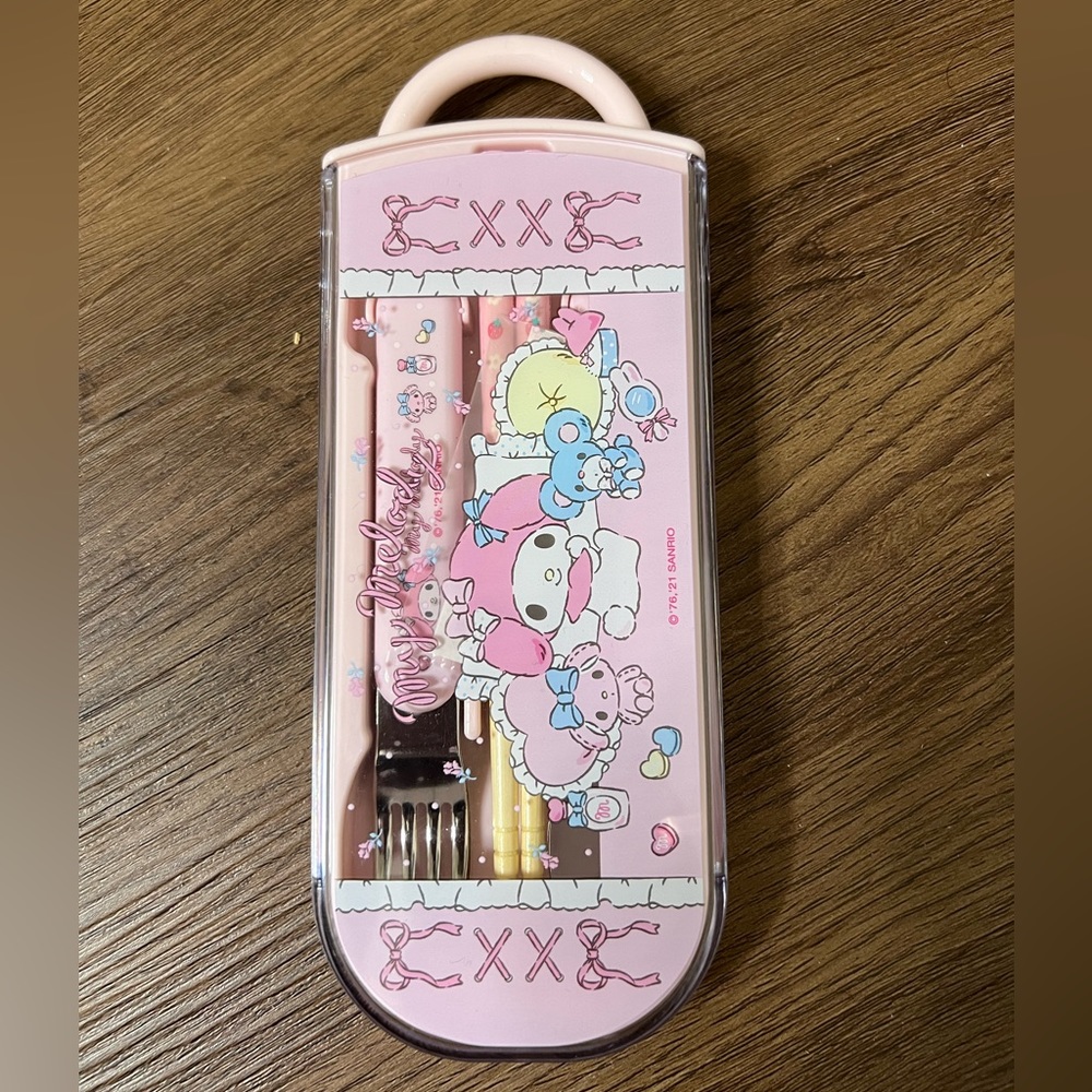 My Melody utensils+case - Picture 2 of 5